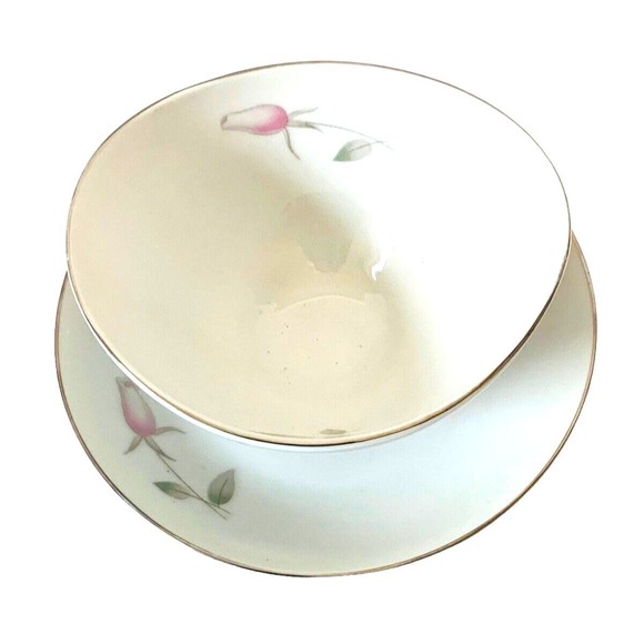 Mikasa Fine China "Roxane" Gravy Boat With Attached Underplate 5563 - Japan - Picture 2 of 6